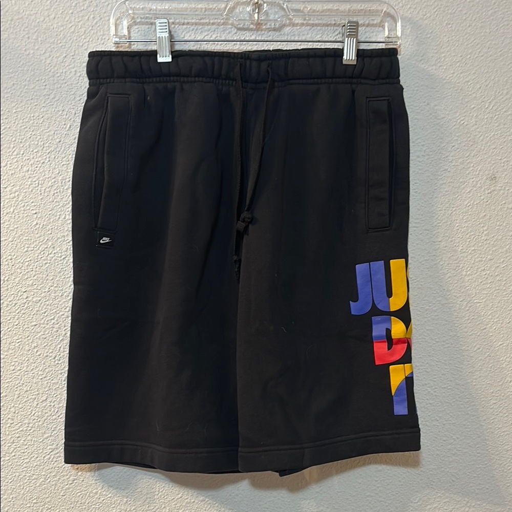 Nike Black and Red Athletic Shorts with Elastic Waistband